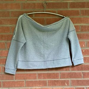 80s off shoulder cropped sweatshirt